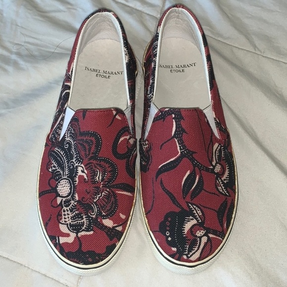 Isabel Marant Burgundy Slip on shoes - Picture 1 of 4